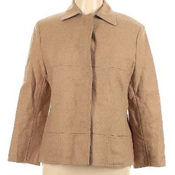 AKRIS Punto Tan Wool coat Size 10 - Picture 1 of 2